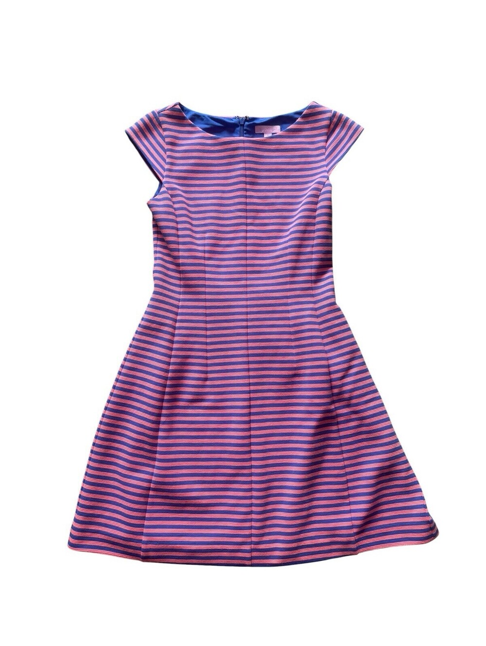 Lilly Pulitzer Briella Dress Lined Pink Blue Stripe XS Vacation
